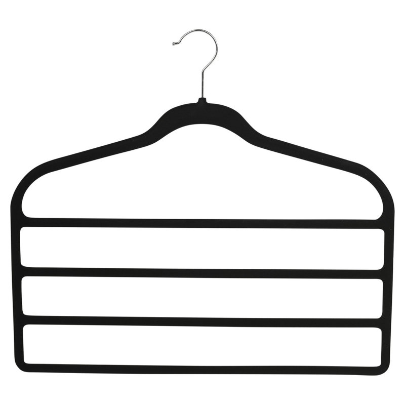 Velvet 4-Bar Trouser Hangers, 4, Black