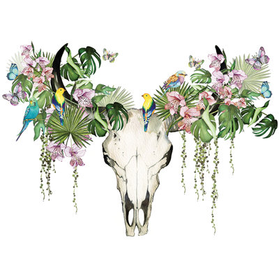 Tropical Skull 1 Piece Wall Art