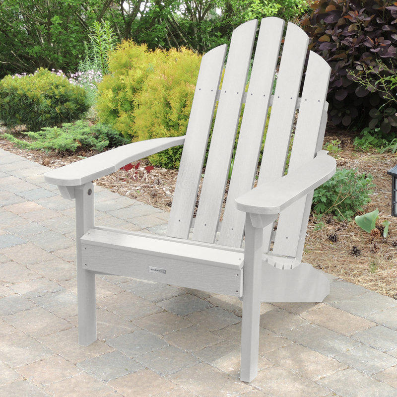 Chaise Adirondack en plastique avec repose-pieds Anette, Blanc