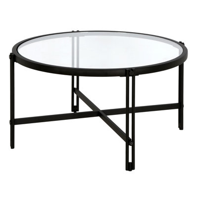 Inez 32" Glass And Steel Round Coffee Table
