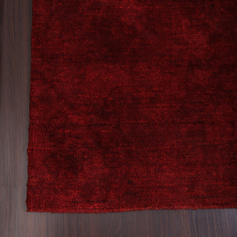 Zander Hand-Knotted Silk Red Colour, Area Rugs, Rectangle 6' x 9'