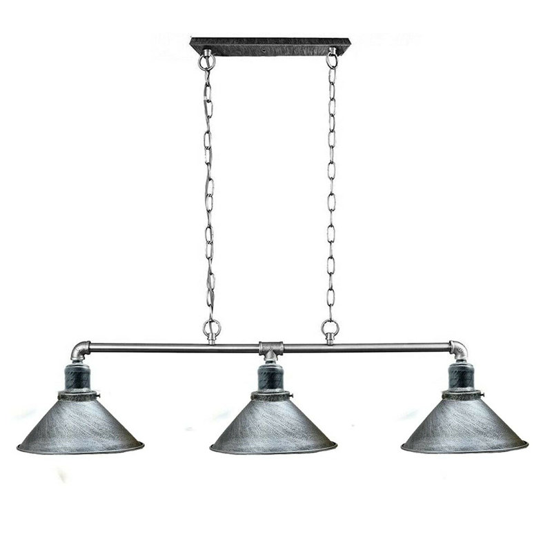 Wiesner 3 - Light Kitchen Island Pendant, Brushed Silver