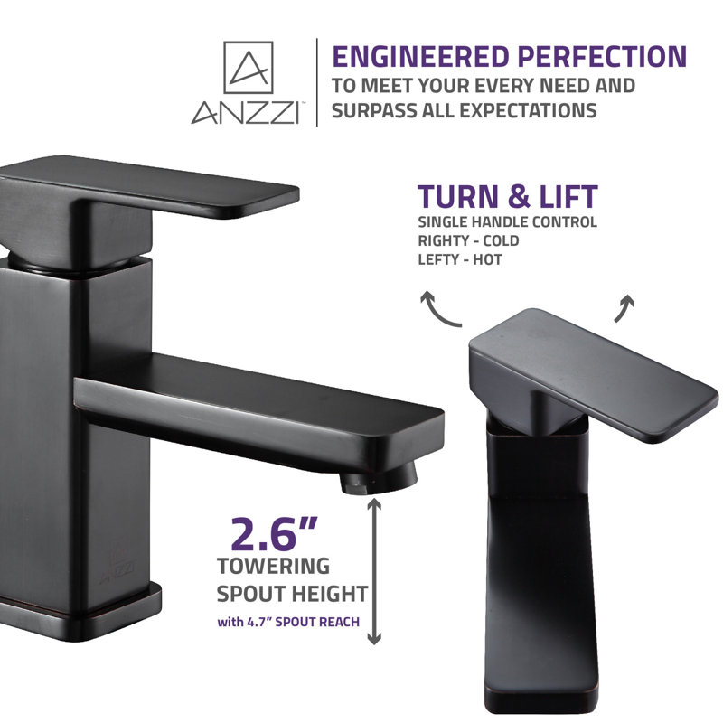 Naiadi Single-Hole Single-handle Bathroom Faucet, Oil Rubbed Bronze