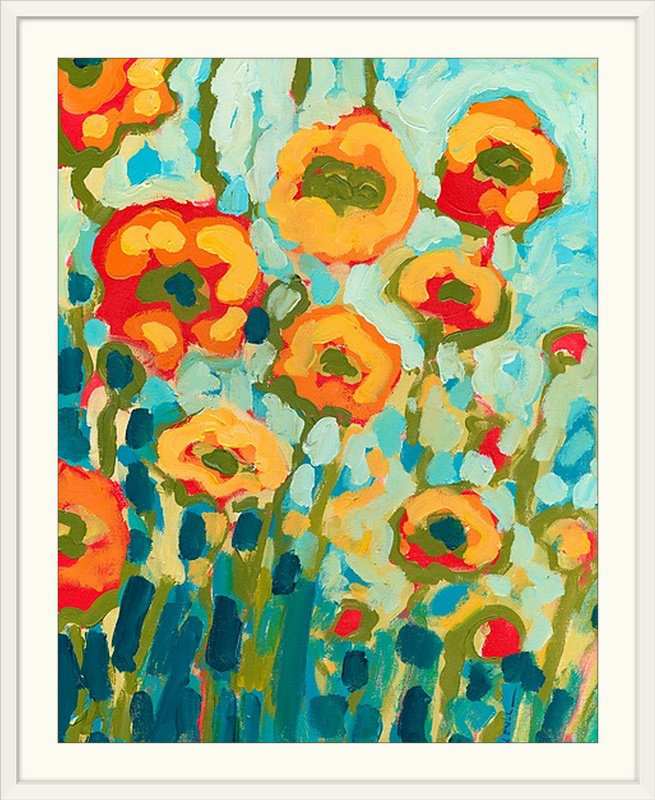 Nolani «California Poppies» - reproduction d'art, H 23 po x l 20 po x P 1 po, Cadre blanc