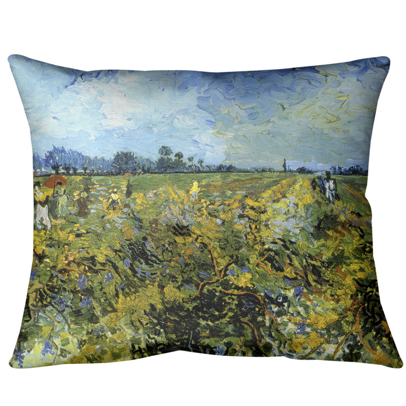 Coussin en vineyard, 20 po x 14 po, Duvet synthétique, Bleu