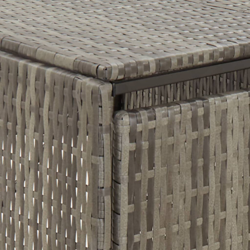 Gray Poly Rattan Triple Bin Shed with Steel Frame