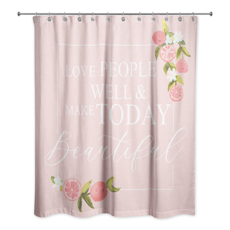 Rideau de douche simple Perine, Rose