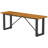 2-Person Backless Garden Bench For Porch, Park, Teak
