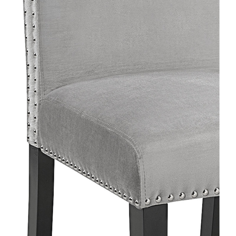 Vivian Velvet Upholstered Parsons Chair, Gray