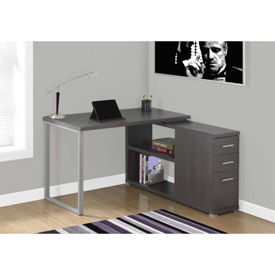 Computer Desk, Home Office, Corner, Left, Right Set-up, Storage Drawers, L Shape, Work, Laptop, Laminate, Metal, Contemporary, Modern