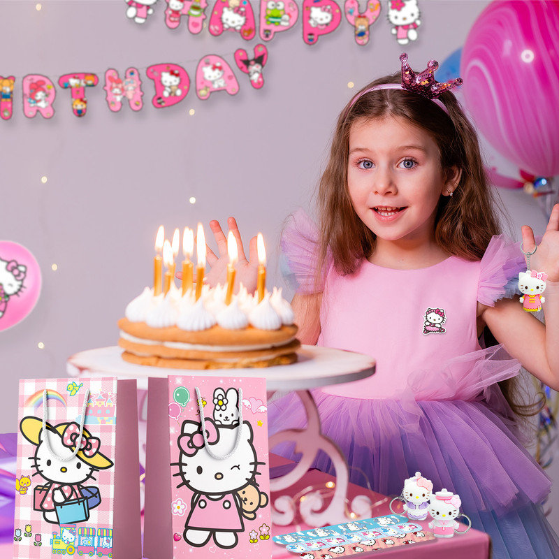 Hello Kitty Party Favors, 110 pcs All-in-One Hello Kitty Birthday Party Favors Set
