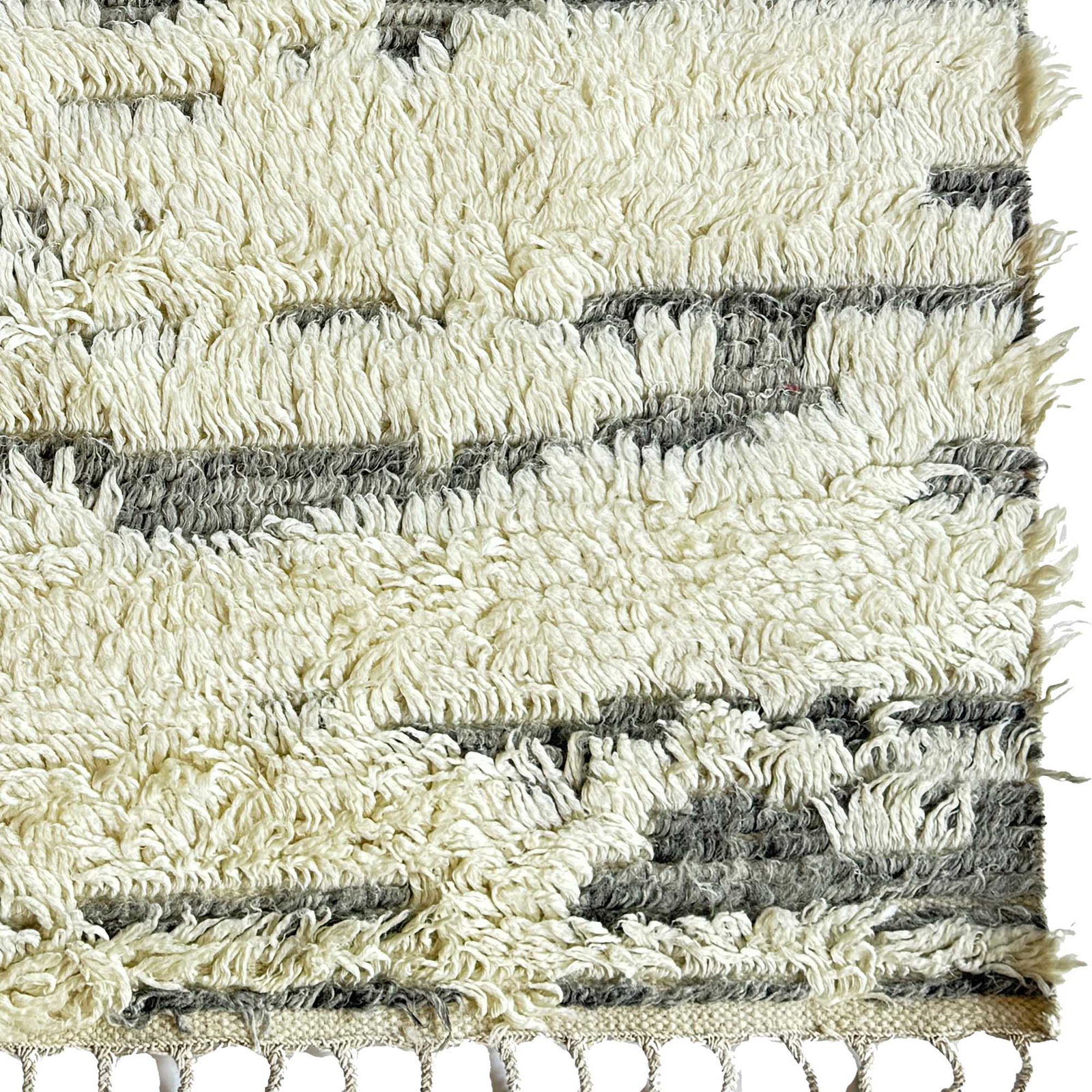 Elian Ivory Hand-Knotted Geometric Rug, Rectangle 5' x 8'