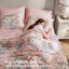 Ensemble de literie réversible pour lit simple TG, motif floral rétro en microfibre pour la maison