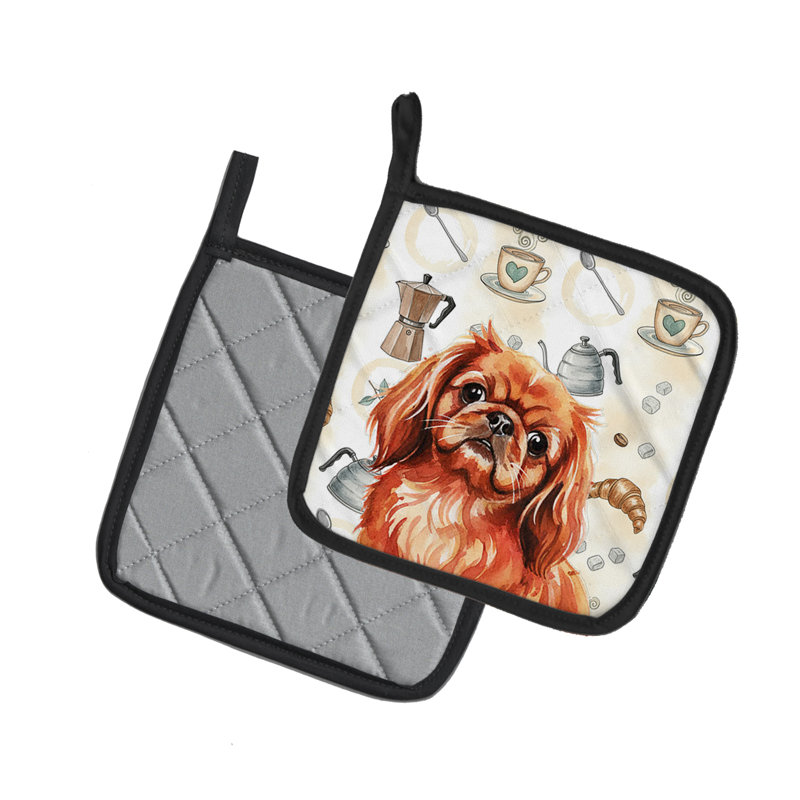 Paire de porte-cafetières Red Pekingese Coffee Bar