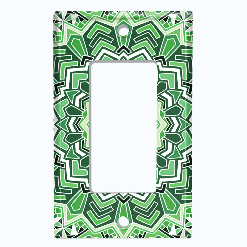 Élégante plaque murale berçante à carreaux fleurs Mandala, Vert