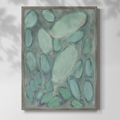 Blue Orbs II Framed Print - Solid Wood