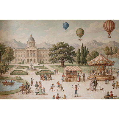 Décoration murale amovible de papier peint ciel nuageux Palace Garden