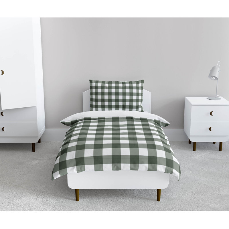 Ensemble d'édredon léger en vichy Proper, Vert