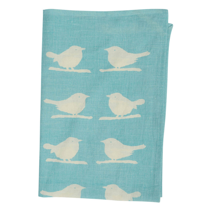 Torchon Birdie, Bleu clair/ naturel