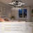  Bella 22'' Modern Flush Mount Ceiling Fan with Light and Remote, 6-speed Reversible DC Motor, Dimmable Black Fandelier for Bedroom-96382601