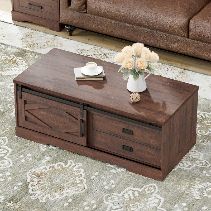Glenford Farmhouse Coffee Table, Brown, Brown