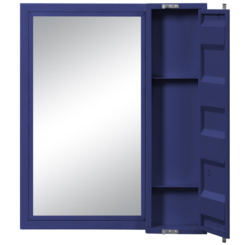 Ensemble coiffeuse et miroir Parke, Bleu