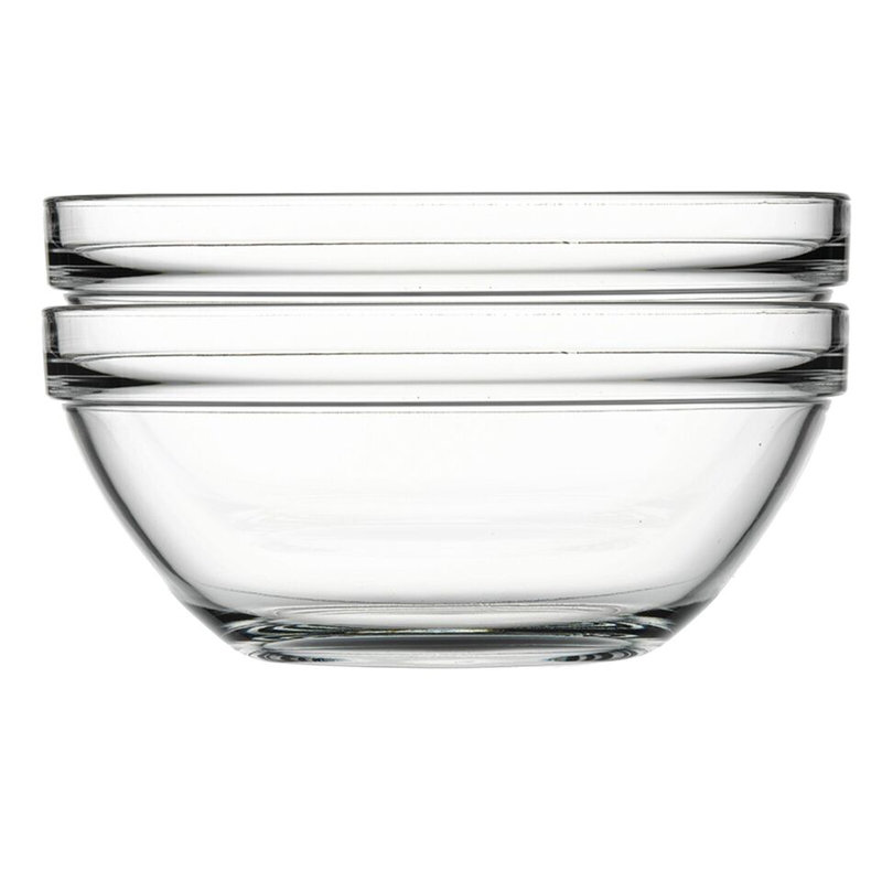 2.5L Pasabahce Single Chef's Glass Salad Mixing Serving Bowl (Set of 2)