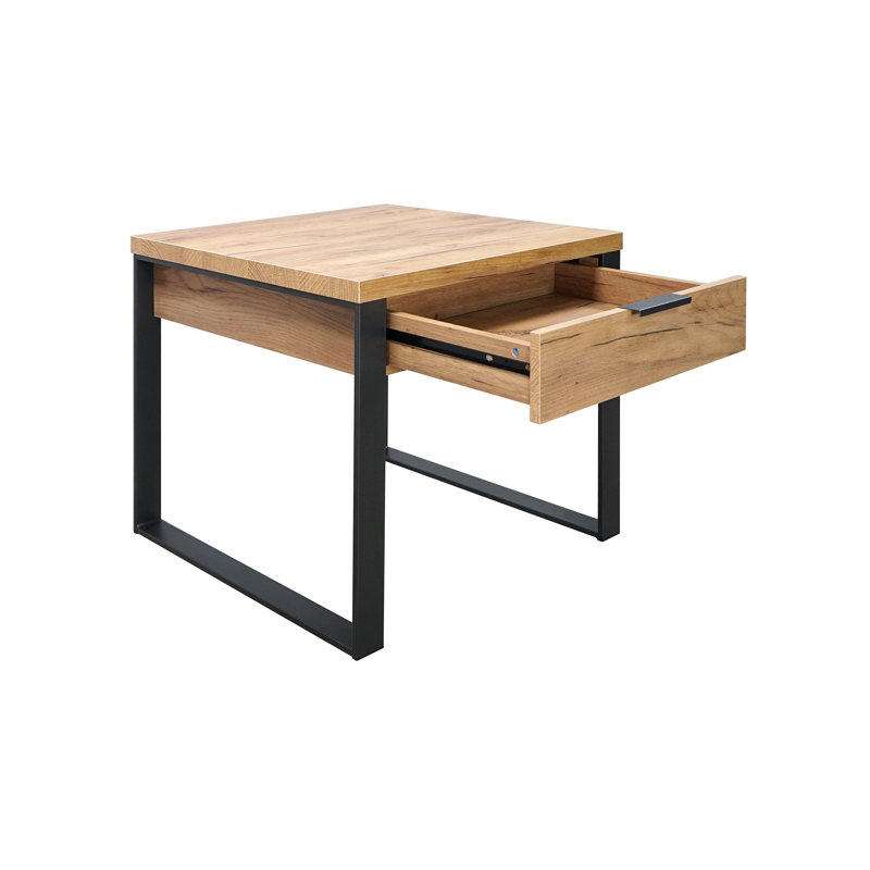 Table de bout à 1 tiroir Albbrt, Chêne doré