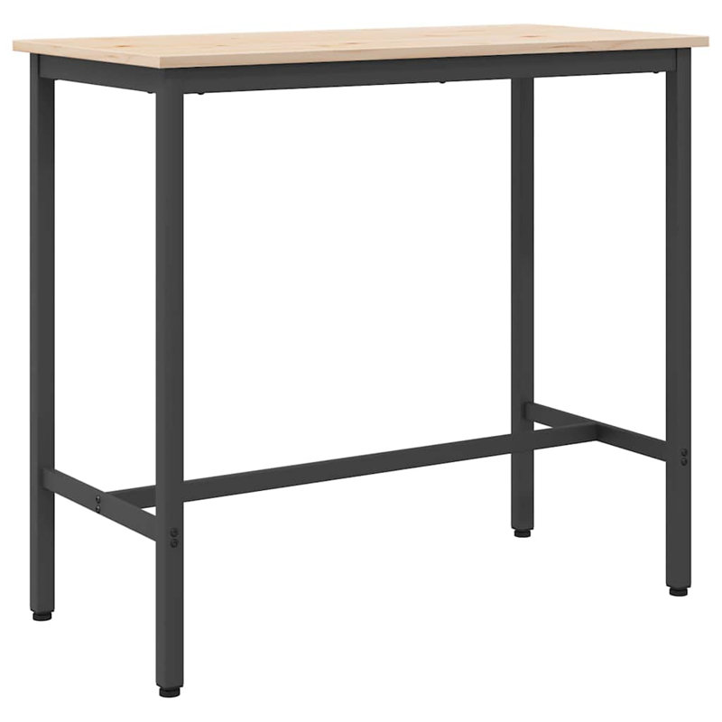 Metal Base Dining Table, Natural, 91cm H x 100cm W x 50cm D