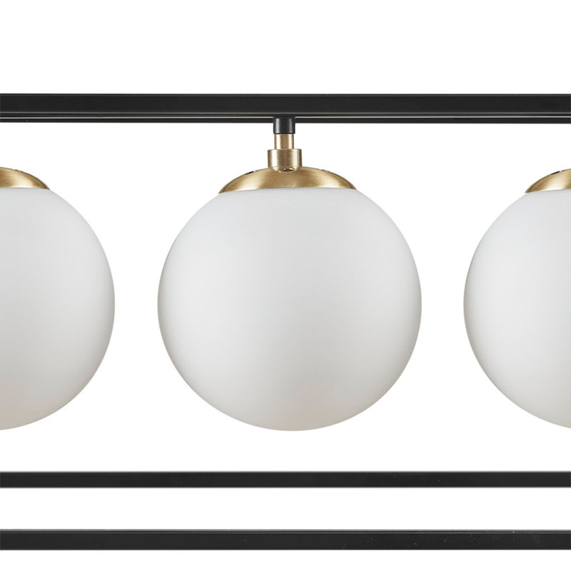 Lustre linéaire en verre givré 6 lumières