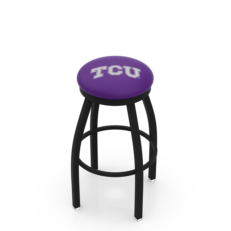 NCAA 36" Swivel Bar Stool, TCU, Black