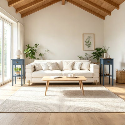 Tables d'appoint gain de place avec rangement, en MDF gris, modernes et compactes, idéales pour les petits espaces.