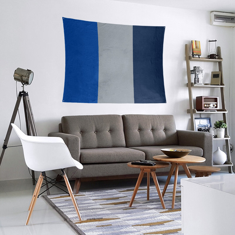 Tapisserie de polyester St. Louis, Bleu royal / gris / bleu marine, H 27,5 po x l 37,5 po