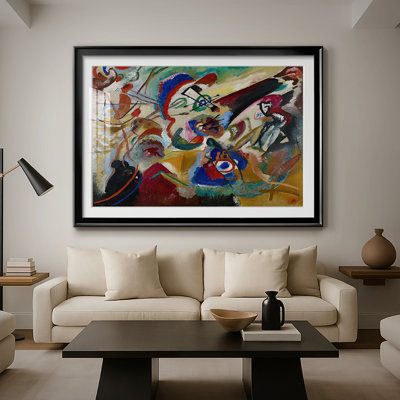Improvisation (composition abstraite) - Wassily Kandinsky - reproduction encadrée avec passe-partout et verre - 1913