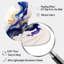 «Blue and Gold Splash Paint IV», forme irrégulière, spirales abstraites, décoration murale en métal asymétrique-103971875