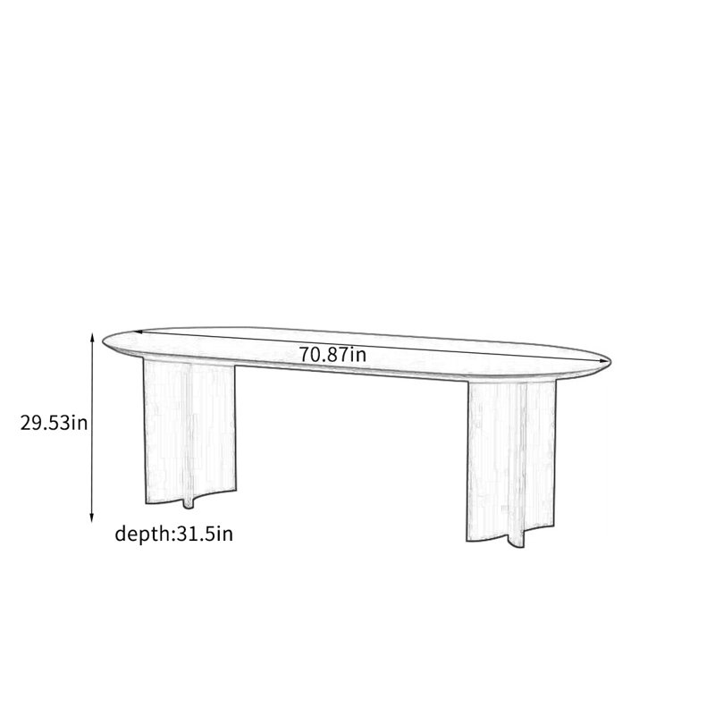 Andel, H 29,53 po x L 70,87 po x l 31,5 po