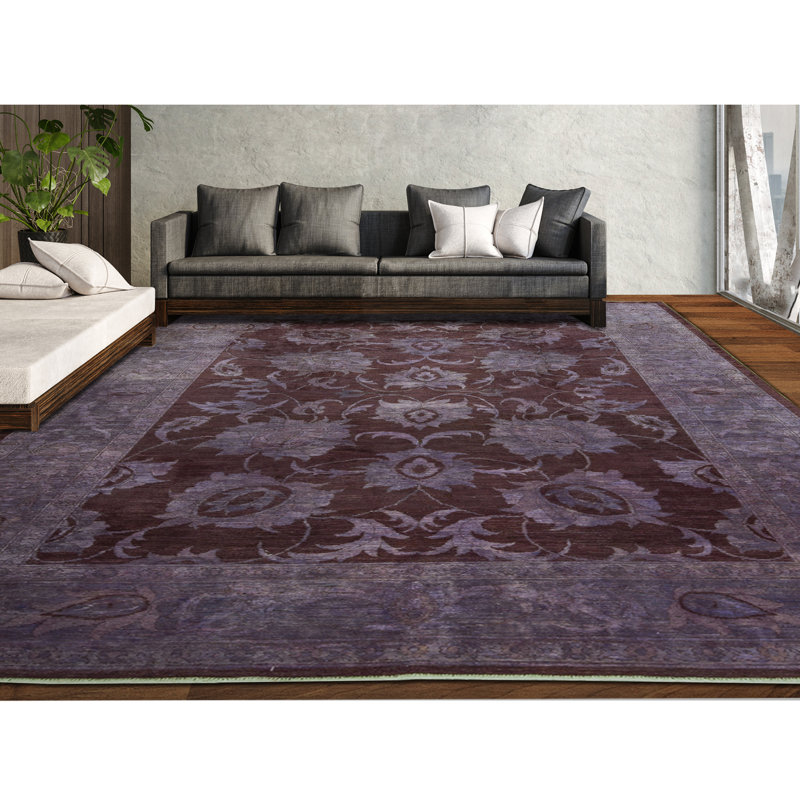Wool Oriental Area Rug in Purple