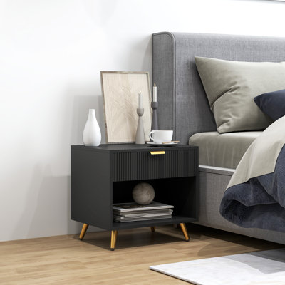 Aleene 50cm W Manufactured Wood Bedside Table
