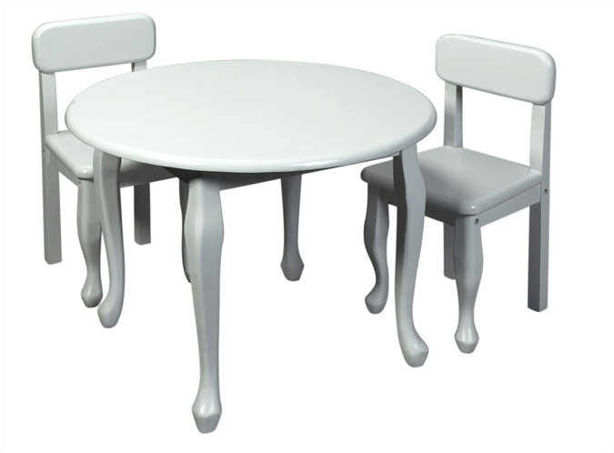 Ensemble 3 pièces de table et chaises pour enfants Tazewell, Blanc