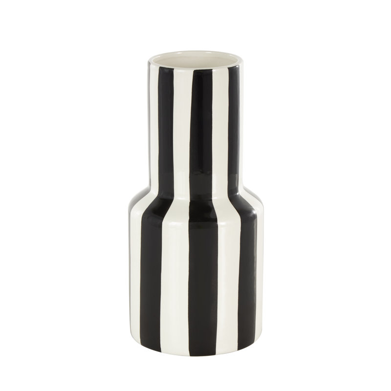Vase décoratif en céramique Cole and Gray, H 11 po x l 5,15 po x P 5,15 po, Noir