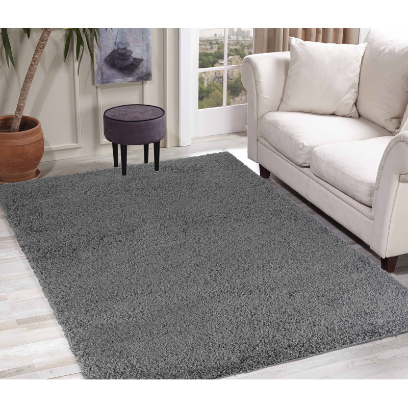 Esterly Solid Colour Shag Area Rug, Rectangle 120 x 170cm