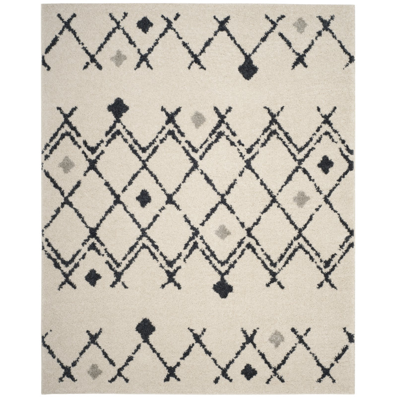 Alieshia Berber Shag Performance Geometric Rug, Rectangle 3' x 5'