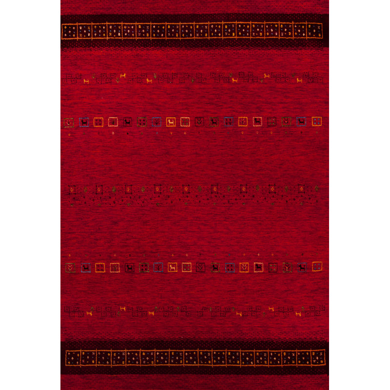 Shahid Geometric Wool Hand Woven Area Rug, Rectangular 70 x 140 cm