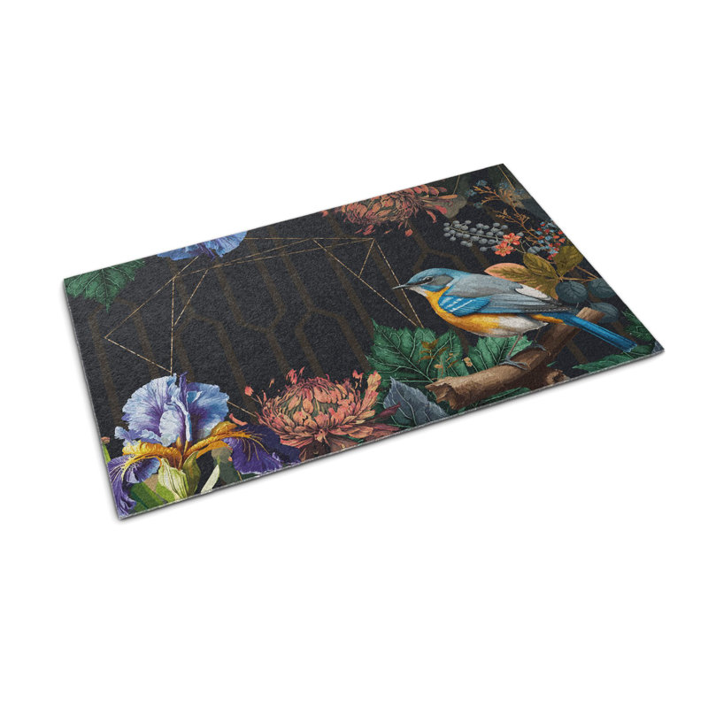 Non-Slip Floral Outdoor Doormat