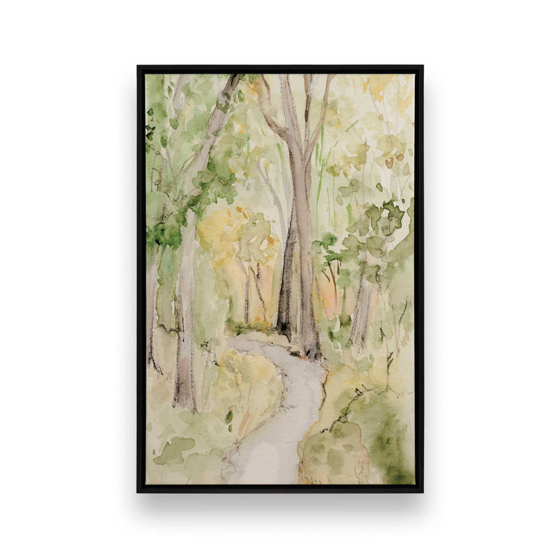 «Sunlit Country Path II» par Victoria Barnes, reproduction d'art, H 16 po x l 12 po, Impression encadrée sans passe-partout