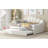 Upholstery Daybed Frame With Shall Shaped Backrest  And Trundle-1745259234