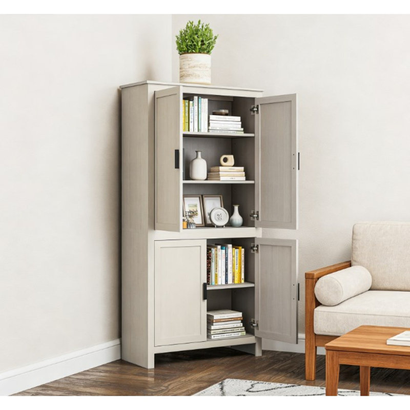 Armoire de rangement spacieuse et autoportante, garde-manger, pour la maison, Blanc antique