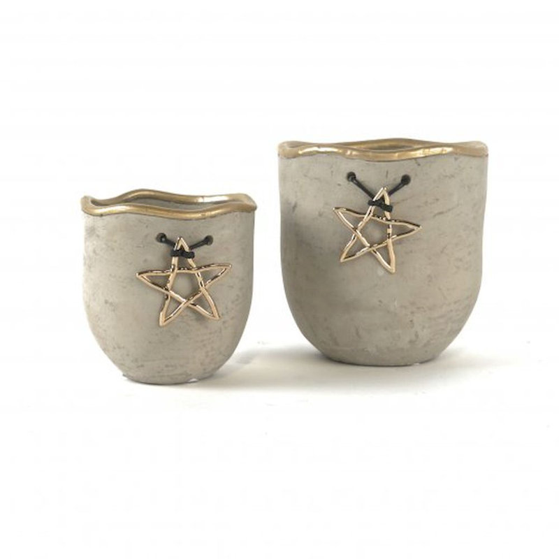 Ensemble de pots à fleurs en métal 2 pièces Ahti