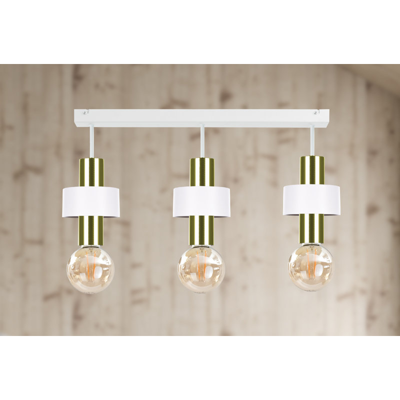 Berndien Semi Flush Mount, White/Green