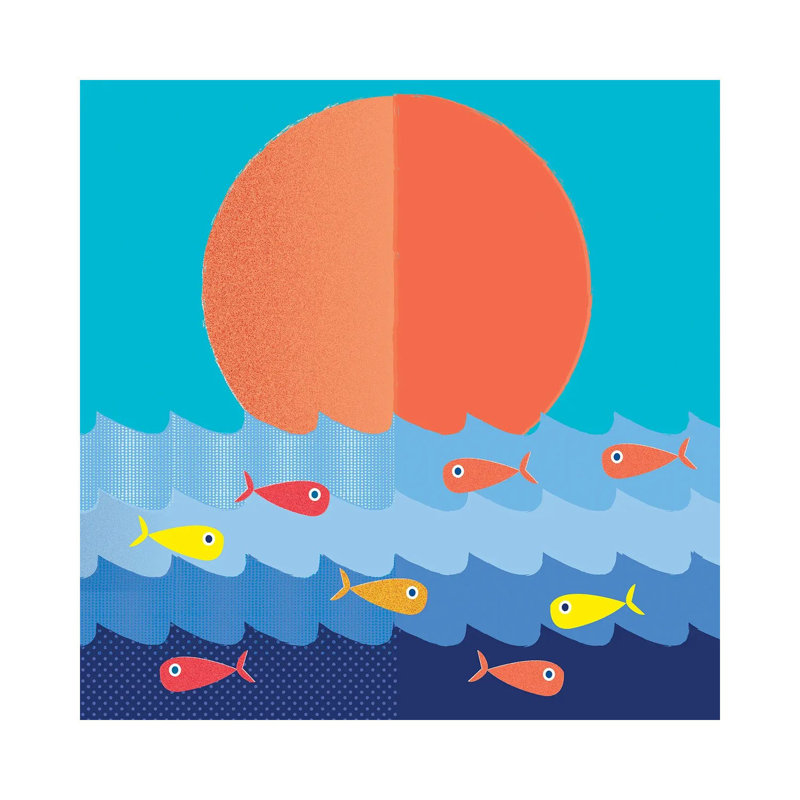 Fish Fishing For Friends by Show Me Mars - Gallery-Wrapped Canvas Giclée on Canvas, Canvas